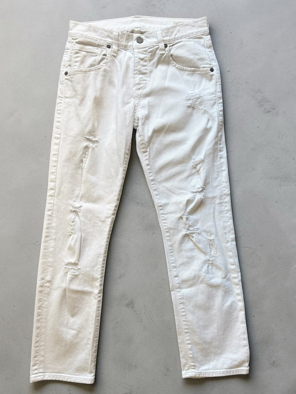 Citizens of Humanity White Distressed Skinny Jeans Size 24